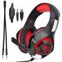 Beexcellent GM-1 Over-Ear Wired 3.5mm Pro Gaming Headset Surround Sound Gaming Headphone with LED Effect and Microphone for PC, Laptop, Tablet, PS4, Xbox, Cell Phone (Red) Beexcellent GM-1 Over-Ear Wired 3.5mm Pro Gaming Headset Surround Sound Gaming Headphone with LED Effect and Microphone for PC, Laptop, Tablet, PS4, Xbox, Cell Phone (Red)