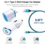 USB C Charger Compatible for Samsung Galaxy S20 Ultra/Plus/S10/Note 10 A20 A10E A50 A51 A71 A21 A31 A41 A81 A91,Google Pixel 4xl/3a/3/2, Dual C Port Phone Charger, Car Charger with Fast Charging Cord