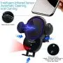 WALOTAR Wireless Car Charger, Triangle Linkage Auto-Clamping 10W Qi Fast Car Phone Mount Dashboard Windshield Air Vent Holder Compatible with iPhone 11 Pro Max Xs XR X 8,Samsung S10 S9 S8 Note 10 etc