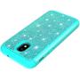 Galaxy J3 Achieve Case,Galaxy J3 2018/J3 Star/Express Prime3/Amp Prime3 Glitter Case,Luxury Glitter Sparkle Bling Case,Hybrid PC Silicone Faux Leather Cover,Dual Layer Armor Phone Case Mint