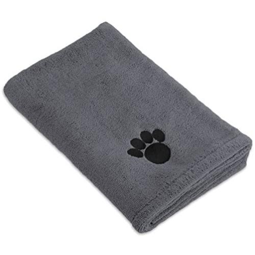 Bone Dry DII Microfiber Dog Bath Towel with Embroidered Paw Print