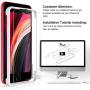 TAURI [3-Pack] Screen Protector for New iPhone SE 2020/ iPhone SE2 (4.7 inch), Tempered Glass [Alignment Frame] HD Clear [Bubble Free], Scratch-resistant, (Only for iPhone SE 2020, Not for iPhone 7/8)