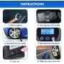 Sunyee SYFGO Portable Air Compressor Tire Inflator 12V DC Auto Tire Pump for Car Tires, Digital Display Pressure Gauge 150PSI, Air Pump with LED Light, Long Cable for Car, Bicycle, Motorcycle, Ball