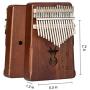 Kalimba 17 Keys Thumb Piano,Study Instruction and Tune Hammer,Portable Mbira Finger Piano Gifts for Kids and Adults Beginners (Brown)