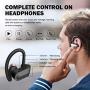 True Wireless Earbuds Bluetooth 5.0 Headphones CRSCN Sweatproof Sport Earphone with Earhook Charging Case Built-in Mic in-Ear Earbuds 40H Playtime HD Stereo Sound Headset for Running (Black&Silver)