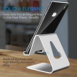 COOLOO Cell Phone Stand,【2 Pack】 Mobile Phone Anti-Skid Holder, Cradle, Dock Compatible Android Smartphone, Phone 11 Pro Xs Max Xr X 8 7 6 6s Plus 5s, Accessories Desk - Silver