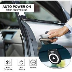 Bluetooth Car Speaker for Cell Phone, Aigital Wireless Speakerphone Motion AUTO Power ON Car Kit Receiver Sun Visor Music Player Adapter Built-in Microphone for Drive Talking - Black