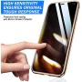 iPhone 11 Pro Case, ZHIKE Anti-Peep Magnetic Adsorption Case Front and Back Tempered Glass Full Screen Coverage One-Piece Design Flip Privacy Cover (Anti Spy-Clear Golden)