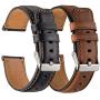 Galaxy Watch 46mm Band 2 Pack, Compatible with Samsung Galaxy 46mm Watch Bands, Width 22mm Watch Band Quick Release Leather Straps Unisex size (Black+Brown)