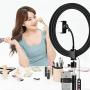 10" Selfie Ring Light LED Photography Light with Tripod Stand Cell Phone Holder for Live Stream/Makeup, Led Camera Ringlight for YouTube Video/Photography