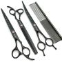 Kingstar Professional Pet Grooming Scissors Set Straight Scissors Thinning Scissors Curved Scissors with Comb case Comb