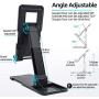 Cell Phone Stand, FONKEN Height Angle Adjustable Phone/Tablet Stand Holder for Desk Fully Foldable Desktop Phone Holders Cradle Dock Compatible with iPhone, iPad, Tablets All Smartphones (4"-13")