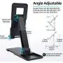 Cell Phone Stand, FONKEN Height Angle Adjustable Phone/Tablet Stand Holder for Desk Fully Foldable Desktop Phone Holders Cradle Dock Compatible with iPhone, iPad, Tablets All Smartphones (4&quot-13&quot)