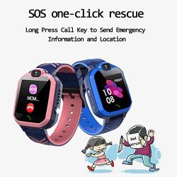 Kids Waterproof Smart Watch Phone, GPS/LBS Tracker Smart Watch for Kids for 3-12 Year Old Compatible iOS Android Smart Watch Christmas Birthday Gifts for Kids(Excluding SIM Card)