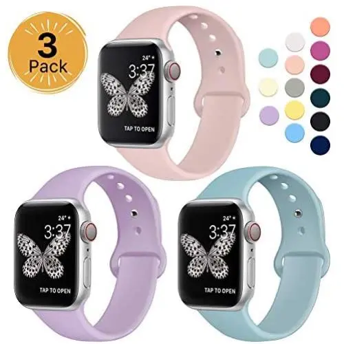 Sport Band Compatible for Apple Watch Band 38mm 40mm 42mm 44mm, EXCHAR Soft Silicone Band Replacement Wrist Strap for iWatch Series 5/4/3/2/1, Nike+, Sport, Edition Sport Band Compatible for Apple Watch Band 38mm 40mm 42mm 44mm, EXCHAR Soft Silicone Band Replacement Wrist Strap for iWatch Series 5/4/3/2/1, Nike+, Sport, Edition