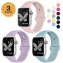 Sport Band Compatible for Apple Watch Band 38mm 40mm 42mm 44mm, EXCHAR Soft Silicone Band Replacement Wrist Strap for iWatch Series 5/4/3/2/1, Nike+, Sport, Edition