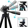 Phone Tripod, 51’’ Extendable Lightweight Aluminum Phone Tripod Stand with Cell Phone Mount Holder & Bluetooth Remote, Tripod for iPhone/Android/Smartphone & Camera (Black)