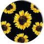 Vintage Flower Floral Yellow Sunflowers Black PopSockets Grip and Stand for Phones and Tablets