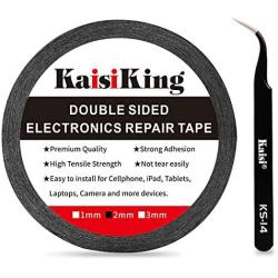 Kaisiking 2mm LCD Repair Tape Phone Repair Tape LCD Touch Screen Repair Tape Phone Screen Adhesive Tape with 1 Tweezers for Cell Phone, iPad, Tablets, Laptops, Camera