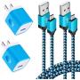 Android Phone Charger Micro Cable Set,4-pack Wall Plug 1A/5V Power Adapter with 6ft Nylon Braided Fast Charging Micro USB Cord Compatible Samsung Galaxy S7 S6 Edge S4 Note 5,LG Stylo 3 K10 K20 K30,HTC