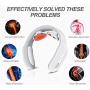 Intelligent Neck Massager, Portable Neck Massage with Heated Pulse Cordless Massage Equipment with 3 Modes 15 Speeds at Home Office Outdoor Travel Car Airplane, Gifts for Women Men Dad Mom