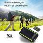 Solar Charger Hand-Crank Portable, 10000 mAh Solar Power Charger, 2020 Edition, Dual USB Output , LED Flashlight, 3 Power Modes, Mobile Phone Charger Waterproof for Indoor  Outdoor (Black)