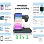 Wireless Charger,ZHIKE 3 in 1 Qi-Certified 15W Fast Charging Station for Apple iWatch Series 5/4/3/2/1,AirPods,Wireless Charging Stand for iPhone 11 Series/XS MAX/XR/XS/X/8/8 Plus/Samsung(With a plug)