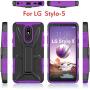 HNHYGETE Designed for LG STYLO 5 Plus(2019) Case,LG Stylo 5,LG Stylo 5V, Cell Phone Case,Dual Layer Heavy Duty Non Slip Shockproof Bumper Rugged Support Protective Cover (Purple)