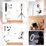 LED Ring Light with Tripod Stand, 12 inch Dimmable Live Light Kit, 3 Color Modes and 10 Brightness, USB Powered, Heighten Hose, Desktop Stand, Phone Holder for Live Streaming, Video Shooting, Camera