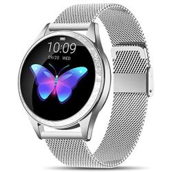 Yocuby V2 Smart Watch for Women, Fitness Tracker Compatible with iOS Android Phone, Sport Activity Tracker with Sleep/Heart Rate Monitor/Find My Phone/Physiological Reminder (Silver)