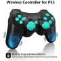 ASDQ INSI-Controller for PS3 PC Android Mobile Phone, Wireless Bluetooth Gamepad, for Sony PS3 Playstation, 3 dualshock Game Joystick Console (Color : Black)