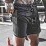 RevoLity Mens 2-in-1 Running Shorts Quick Drying Breathable Active Training Exercise Jogging Cycling Shorts