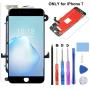 Compatible with iPhone 7 Screen Replacement Black(4.7") LCD 3D Digitizer Touch Screen with Assembly Full Repair Kit, Screen Protector, and Flowchart