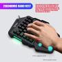 One-Handed Keyboard, 35-Key,Support Wrist Rest, Mechanical Gaming Keyboard RGB LED Backlit for PC Computer & Smartphones (Black)