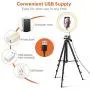 10" USB Selfie LED Ring Light with 50" Extendable Tripod Stand & Flexible Phone Holde for Live Stream/Makeup, Camera, YouTube Video Photography, Compatible with iPhone/Android 10" USB Selfie LED Ring Light with 50" Extendable Tripod Stand & Flexible Phone Holde for Live Stream/Makeup, Camera, YouTube Video Photography, Compatible with iPhone/Android