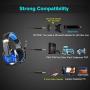 DIZA100 Kotion Each G9000 Gaming Headset Headphone 3.5mm Stereo Jack with Mic LED Light for Xbox One S/Xbox one/PS4/Tablet/Laptop/Cell Phone-Black&Blue