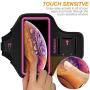 iPhone 11 Pro Max/iPhone Xs Max Armband,RUNBACH Sweatproof Running Exercise Bag with Fingerprint Touch and Card Slot for 6.5 Inch iPhone 11 Pro Max/iPhone Xs Max (Pink)