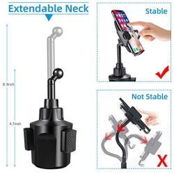 Car Cup Holder Phone Mount,Upgraded Phone Holder for Car, Automobile Adjustable Smart Cell Phone Cradle Car Mount for iPhone 11 Pro/XR/XS Max/X/8/7 Plus/6s/Samsung S10+/Note 9/S8 Plus/S7 Edge