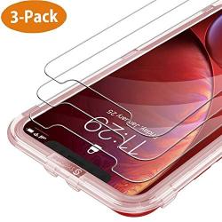 Syncwire Screen Protector for iPhone 11, iPhone XR (3-Pack), Anti-Fingerprint Tempered Glass Screen Protector (9H Hardness, 6X Stronger, Installation Frame, Bubble Free) [Not Edge to Edge]