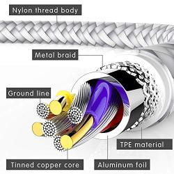 iPhone Charger,HOVAMP MFi Certified Lightning Cable 5 Pack(3+3+6+6+10ft) Durable High-Speed Charger Nylon Braided Cord Compatible iPhone Xs/Max/XR/X/8/8Plus and More