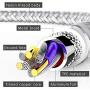 Micro USB Cable,XIAE 5Pack (3/3/6/6/10FT) Nylon Braided Fast Charging Cable Aluminum Housing USB Charger Android Cable for Samsung Galaxy S7 Edge S6 S5,Android Phone,LG G4,HTC and More-Silver&Gray