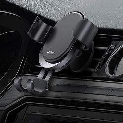 LEEIOO Gravity Car Phone Mount,Aluminum Auto-Grab Vehicle Air Vent Mobile Phone Holder for 4-6.5 inches Mobile Phone Black