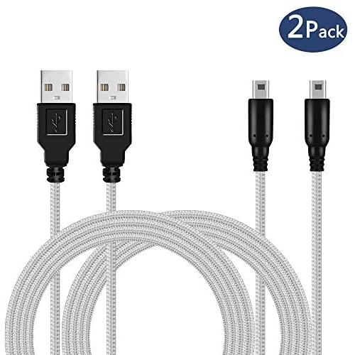 2 Pack 5ft Nintendo 3DS/ 2DS USB Charger Cable, Play and Charge Nylon Braided Power Charging Cord Cable for Nintendo New 3DS XL/ New 3DS/ 3DS XL/ 3DS/ New 2DS XL/ New 2DS/ 2DS XL/ 2DS/ DSi/ DSi XL