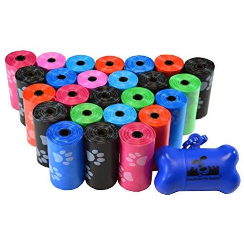 Downtown Pet Supply Dog Pet Waste Poop Bags with Leash Clip and Bag Dispenser - 180, 220, 500, 700, 880, 960, 2200 Bags