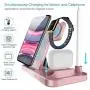 Wireless Charger, QI-EU 4 in 1 Qi-Certified Fast Charging Station Compatible Apple Watch Airpods Pro iPhone 11/11pro/X/XS/XR/Xs Max/8/8 Plus, Wireless Charging Stand Compatible Samsung Galaxy S20/S10