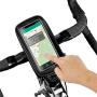 Bike Handlebar Bag, Waterproof Bicycle Frame Bag Cycling Front Top Tube Pouch Pannier Bike Phone Mount Holder Stand for iPhone 11 Pro MAX XS MAX XR X 8 7 6 6S Plus Samsung Sony Smartphones Below 6.5