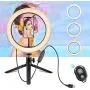 LED Ring Light - 10" Selfie Ring Light with Tripod Stand & Cell Phone Holder for Live Stream/Makeup, Dimmable Led Camera Beuty Ringlight for YouTube Video/Photography Compatible for iPhone and Android LED Ring Light - 10" Selfie Ring Light with Tripod Stand & Cell Phone Holder for Live Stream/Makeup, Dimmable Led Camera Beuty Ringlight for YouTube Video/Photography Compatible for iPhone and Android