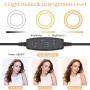 Ring Light with Stand, GPED 10.2" Dimmable LED Desk Makeup Beauty RingLight with Phone Holder for iPhone/Android/YouTube Video/Live Stream/Photography, 3 Light Modes & 10 Brightness Level