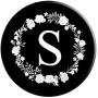 Letter S - Black White Plain - Minimalist Cute Monogram PopSockets Grip and Stand for Phones and Tablets