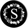 Letter S - Black White Plain - Minimalist Cute Monogram PopSockets Grip and Stand for Phones and Tablets